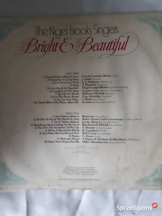 The Nigel Brooks Singers Bright Beautiful Pruszków