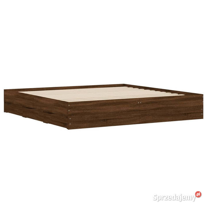 Rama łóżka z szufladami brązowy dąb 200x200