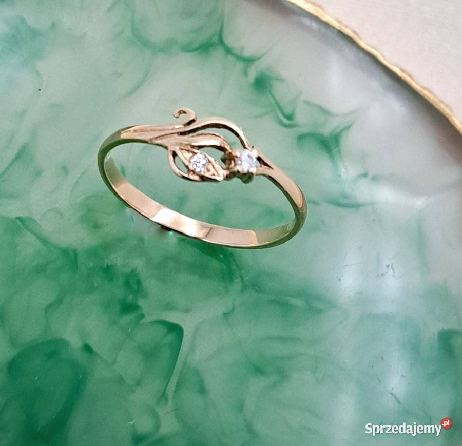 Pierścionek r16 Złoty pr585 subtelny Z902 wielkopolskie Poznań sprzedam