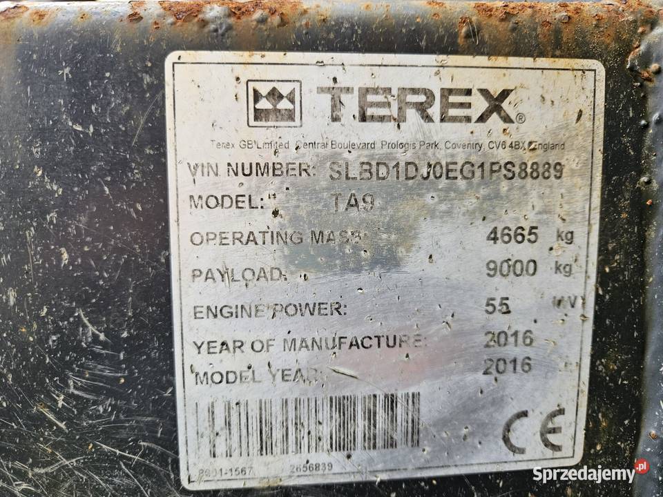 TEREX TA9 Wozidło budowlane 2016 Ropczyce