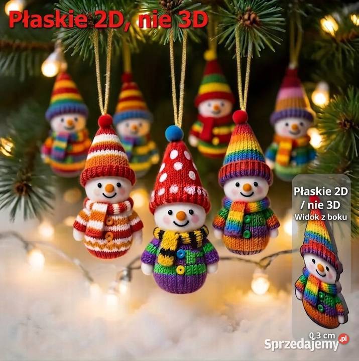 Zestaw 16 sztuk Ozdoby świąteczne bałwankowe Gliwice