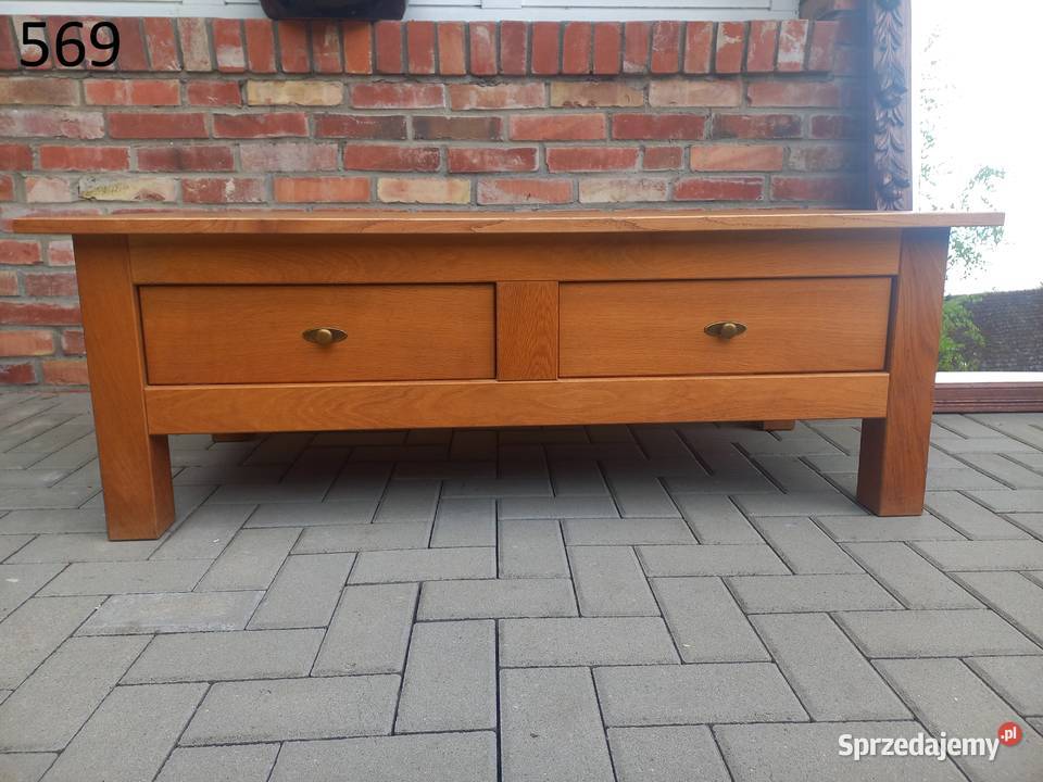 Stolik kawowy dębowy z szufladami Ława 569 47.5cm Gawroniec sprzedam
