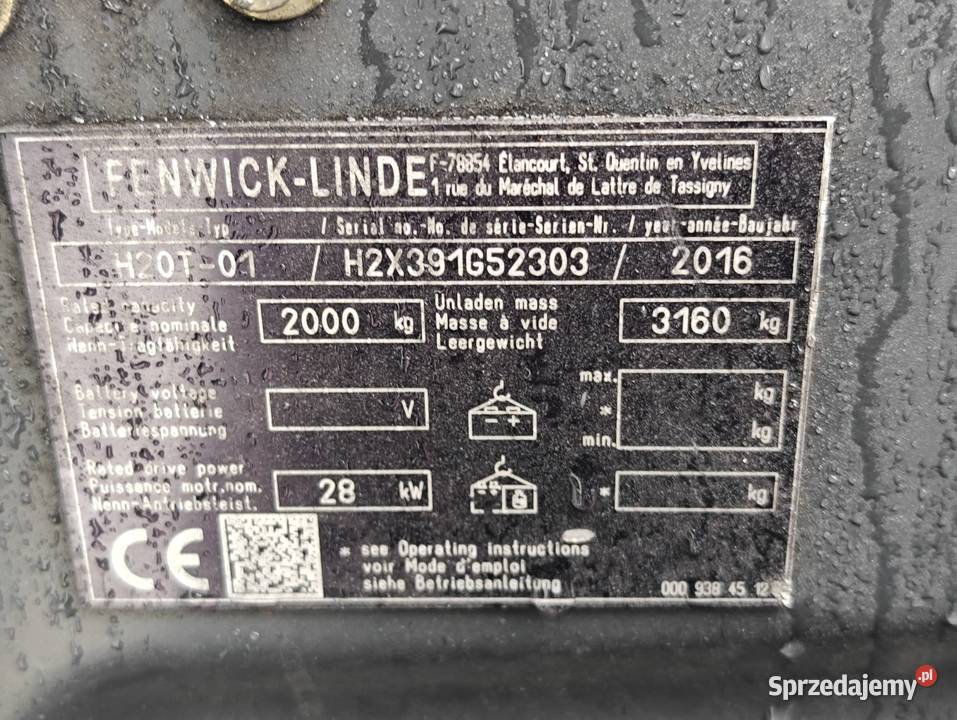 Wózek Linde H20T01 Evo Triplex 47m 2016r