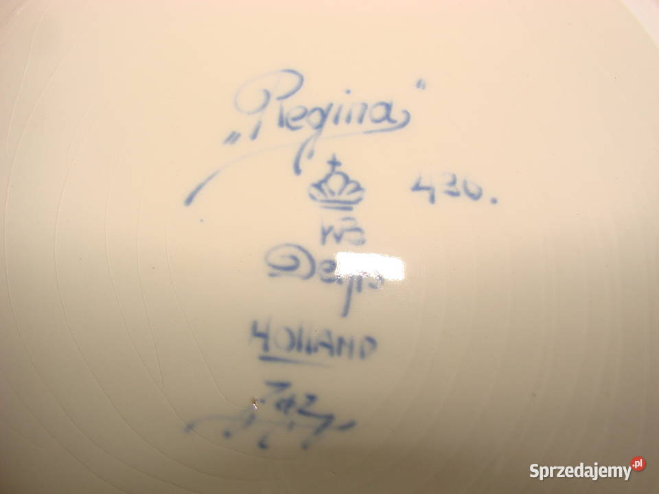 Regina Delfts stary porcelanowy talerz