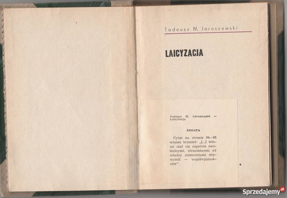 7107 LAICYZACJA CO TO JEST TADEUSZ M JAROSZEWSKI