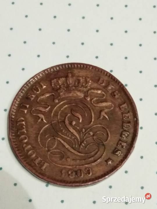 Moneta 2 centymy Belgia 1909 Żary