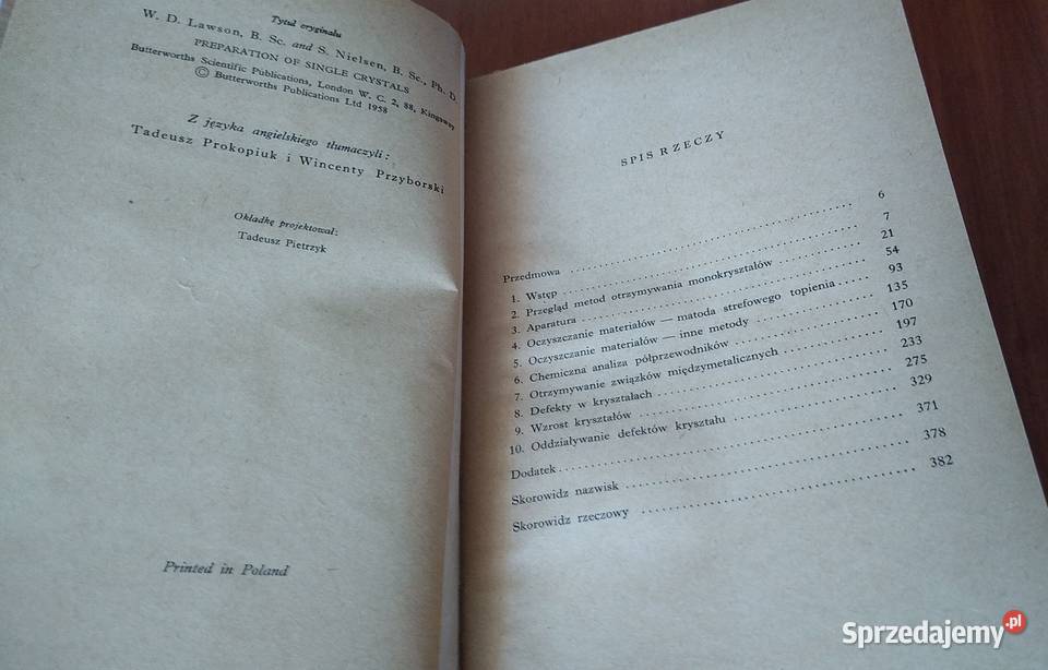 Otrzymywanie monokryształów W D Lawson i S Gdańsk
