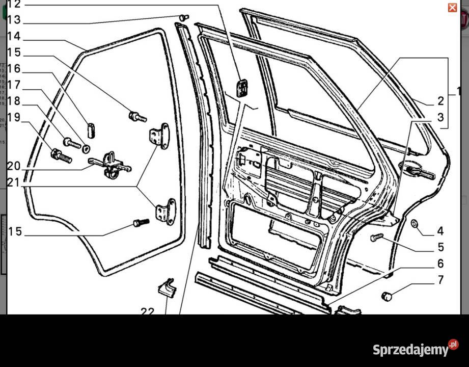 Fiat croma mk1 uszczelka drzwi tylnych prawa Brzeszcze