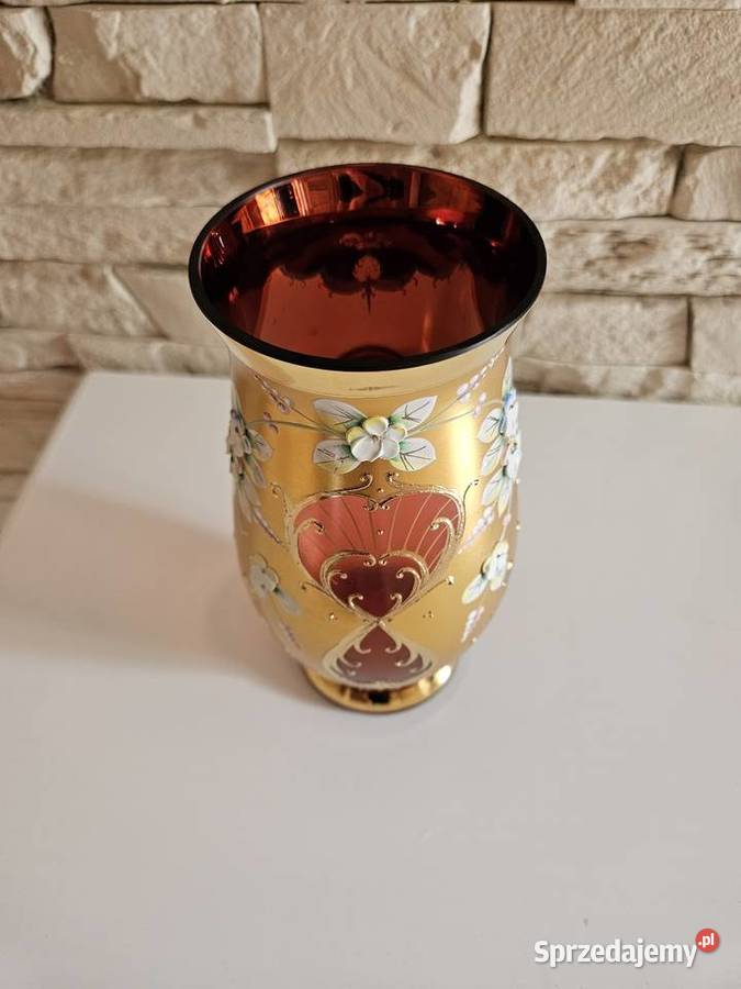 Luksusowy Wazon Murano Tre Fuochi Bohemia Kowal