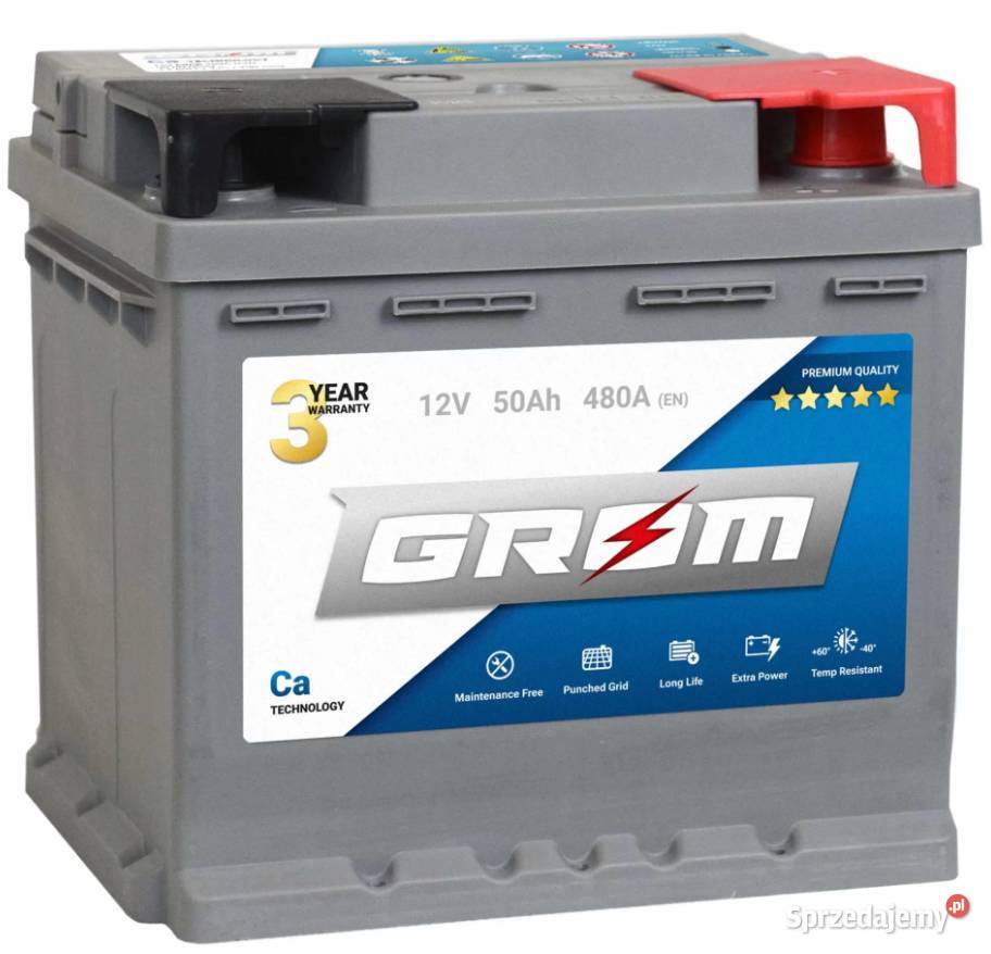 Akumulator GROM Premium 50Ah 480A EN PRAWY PLUS Kalisz