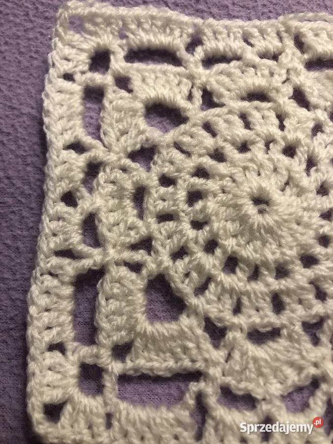 kwadraty Babuni na szydełku poduszki narzuty Zegrze sprzedam