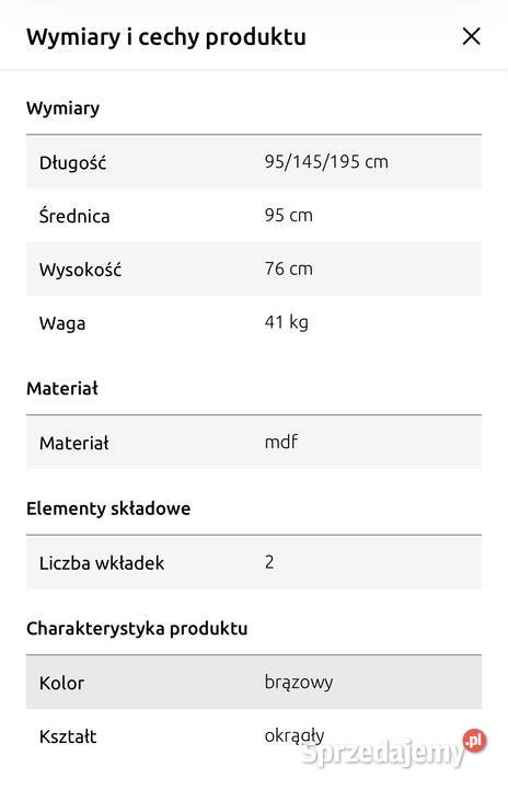 Stół rozkładany Bernardin 95195x76 Różyny
