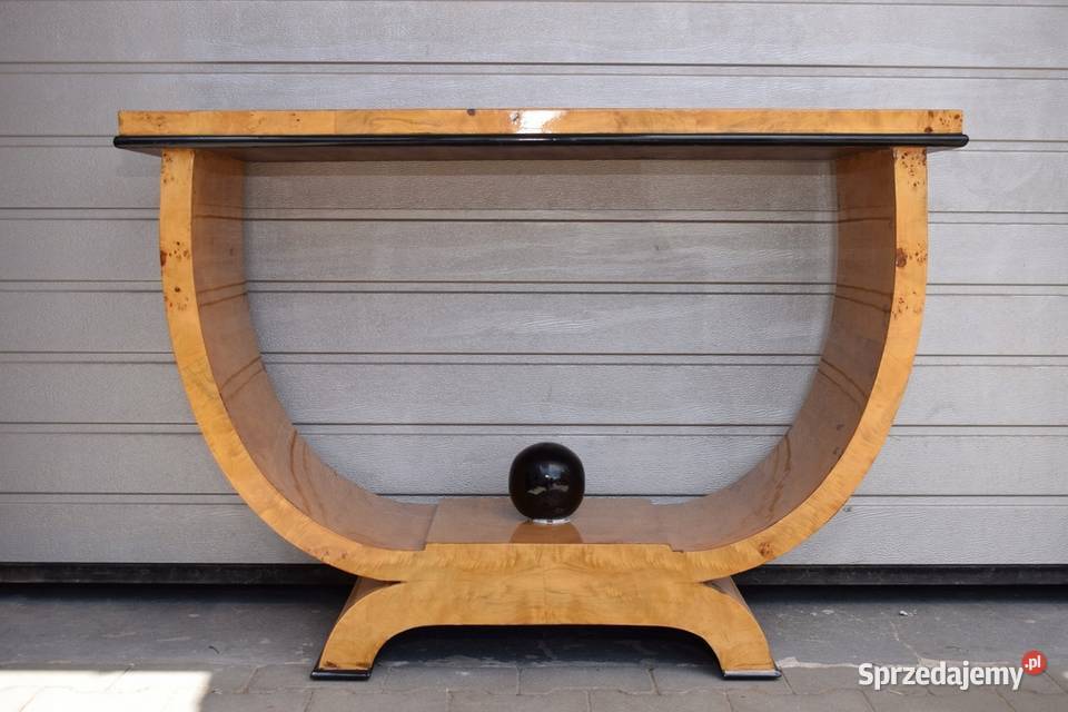 Drewniany Stolik Stół Konsola Art Deco Salon