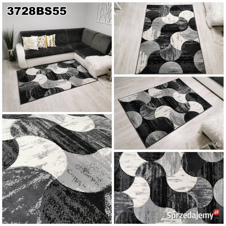 DYWAN 140X200 IDEA PŁATKI SZARE GĘSTY WŁOS Białystok