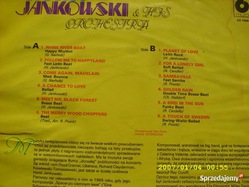Jazz LP HORST JANKOWSKI His orchestra 1980 Wołów sprzedam