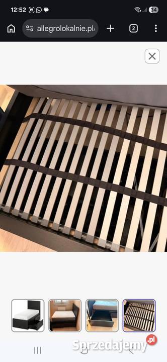 Łóżko MALM Ikea czarne pojedyncze