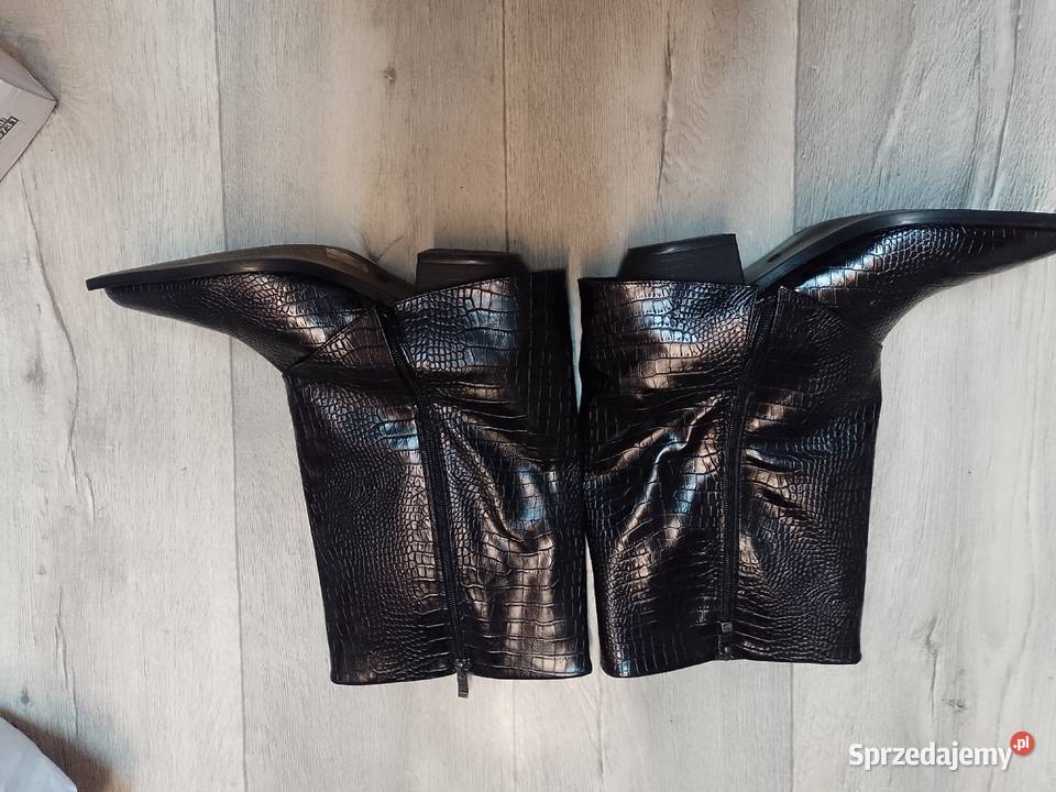 42 Ekskluzywne CZARNE krótkie Kozaki kowbojki czarny Kraków sprzedam