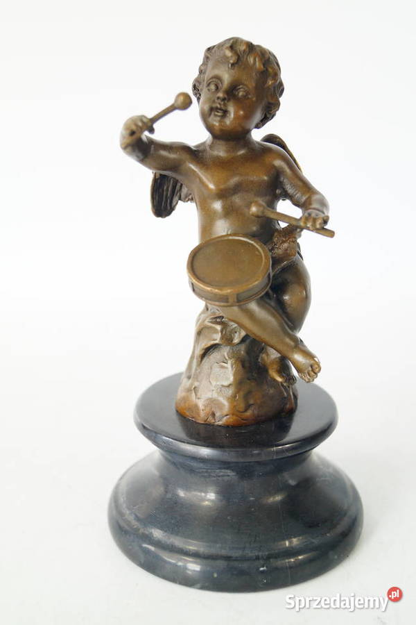 Figura z brązu grający amor putto rzeźba 3 Gizałki