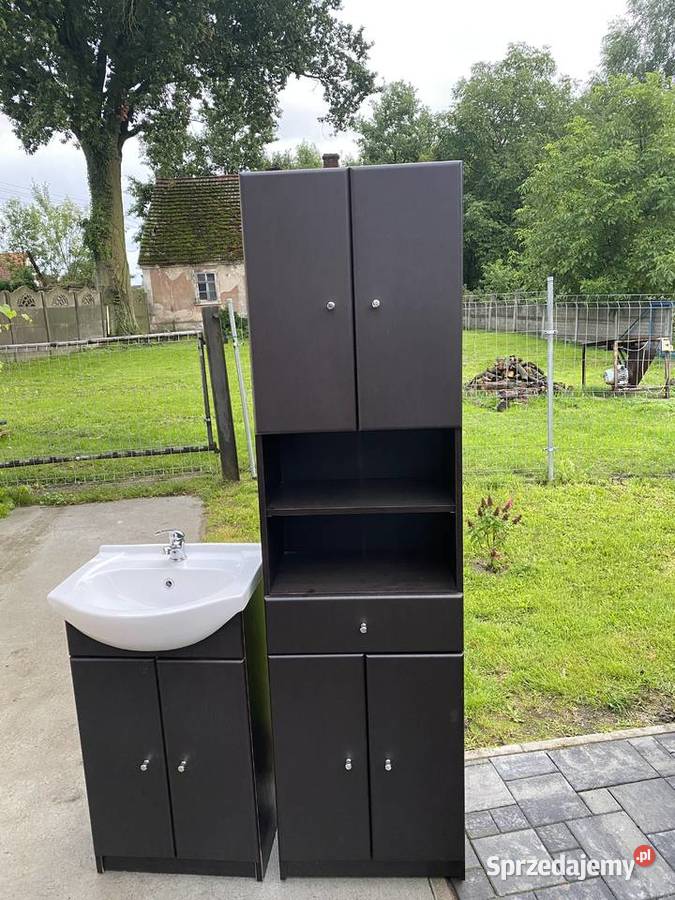 Komplet szafek łazienkowych z umywalką i baterią Bojadła