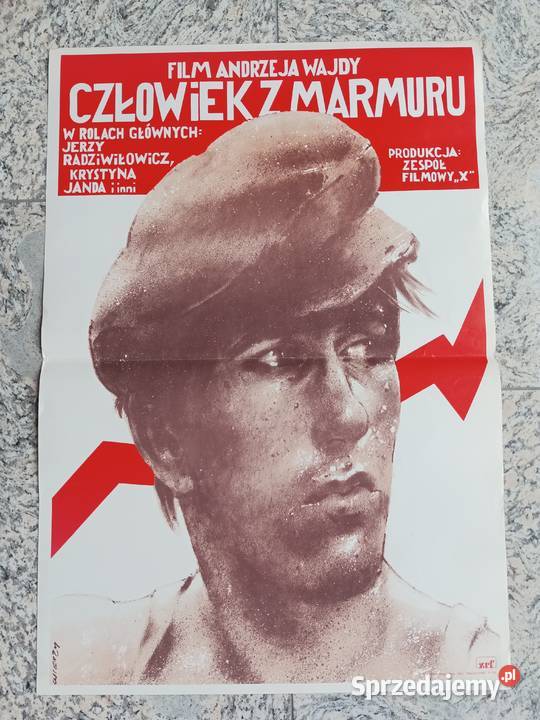 Oryginalny plakat z filmu Człowiek z marmuru Filmy Ostróda
