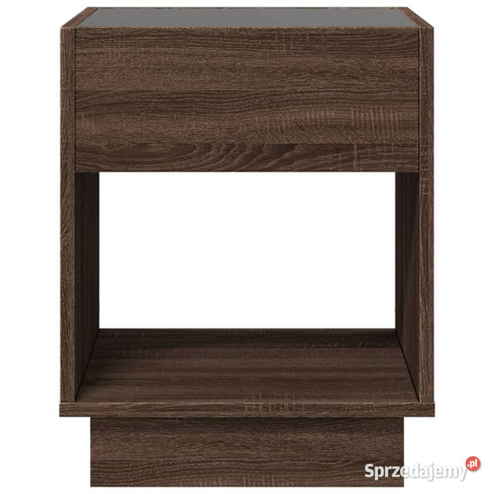 Stolik nocny z LED Infinity brązowy dąb 40x40x50 Warszawa