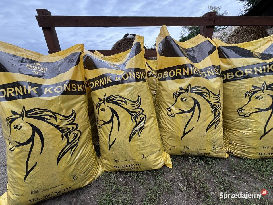 100 naturalny obornik koński workowany 50l Leszno sprzedam