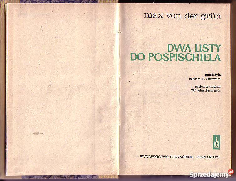 6007 DWA LISTY DO POSPISCHIELA VON DER GRUN Czyrna