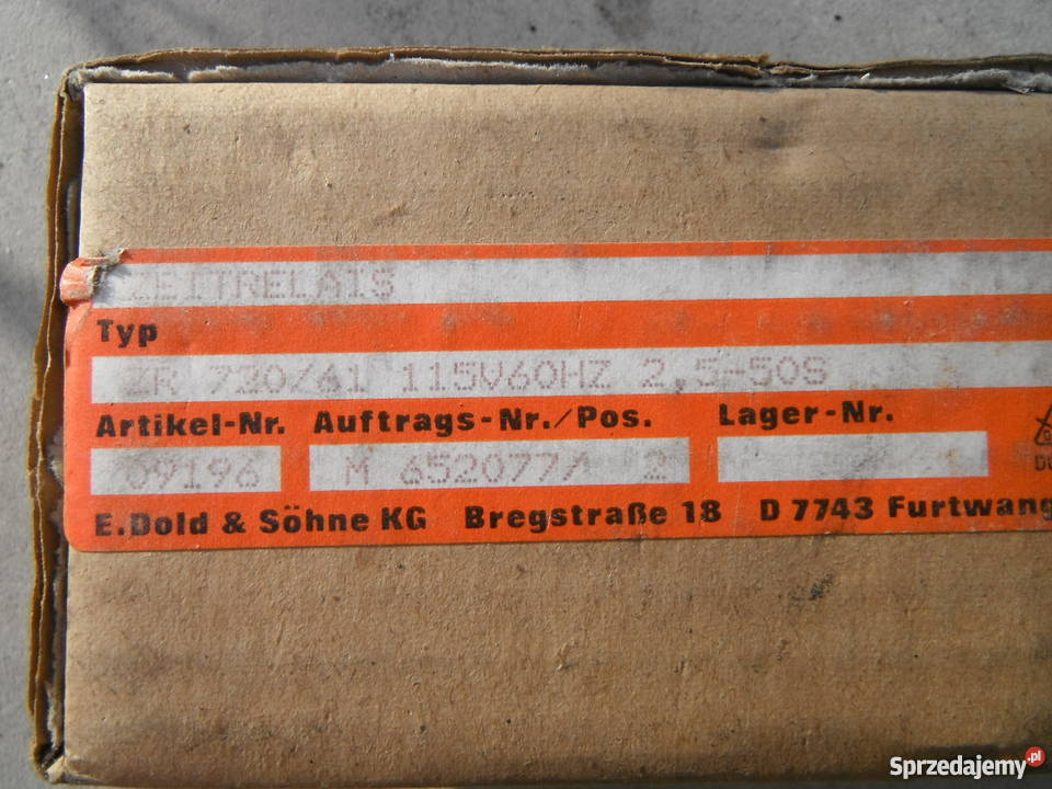 Przekaźnik czasowy Dold ZR 72061 Nowy 115V 60Hz Produkcja Chlewiska sprzedam
