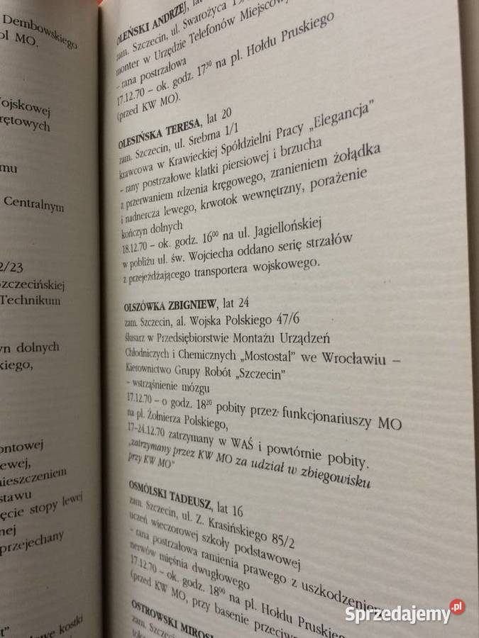 3010 Lista Ofiar Grudzień 1970 r W Szczecinie Szczecin