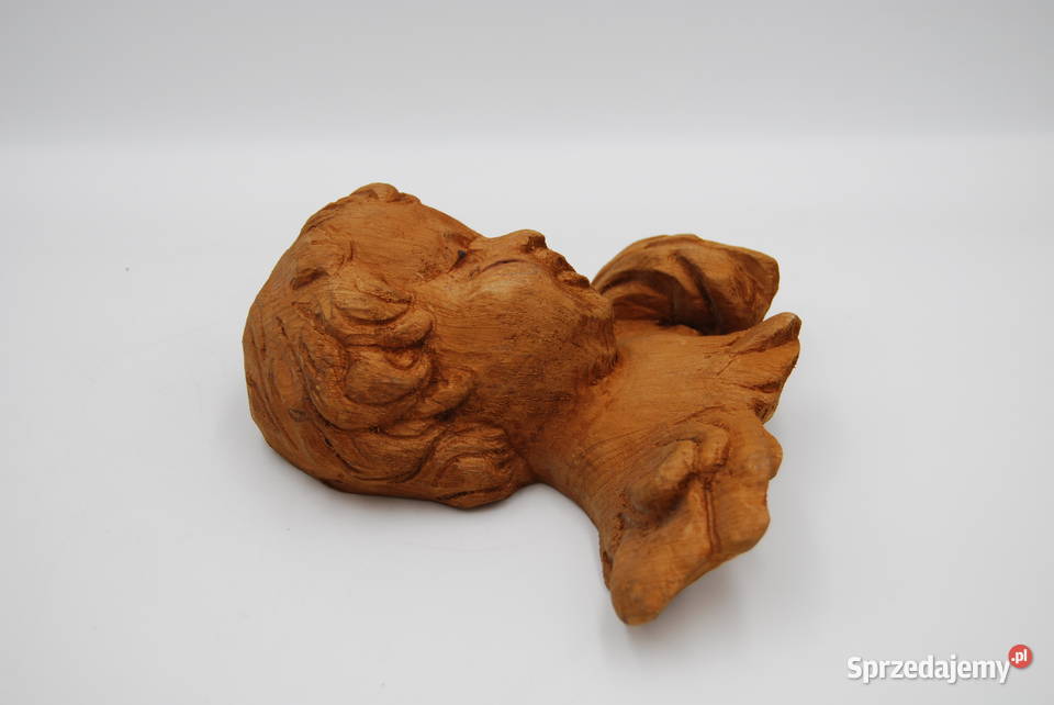 Drewniana rzeźba Anioł putto XIX w Poznań