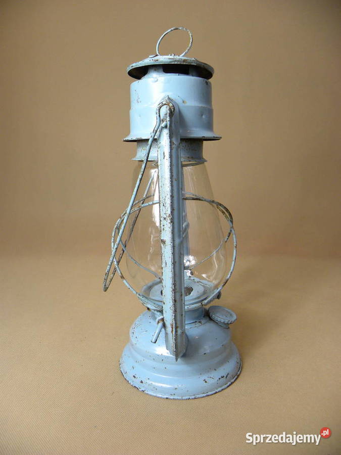 Polska duża lampa naftowa Jupiter 2 niebieska Legnica