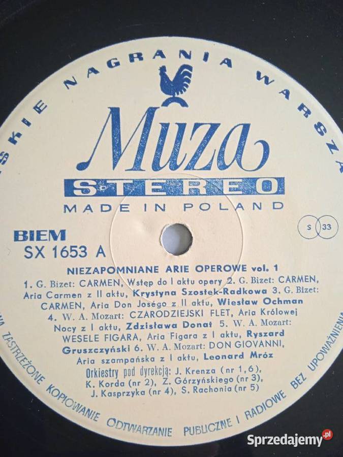 PŁYTA WINYLOWA NIEZAPOMNIANE ARIE OPEROWE wielkopolskie Piła