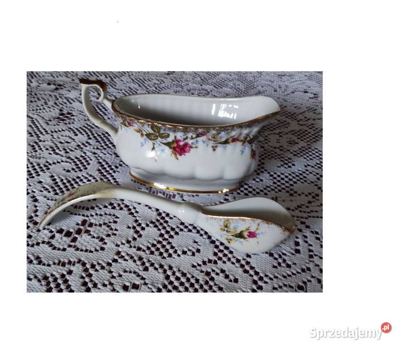 porcelanowa Sosjerka z łyżką Iwona Złota Róża Kielce