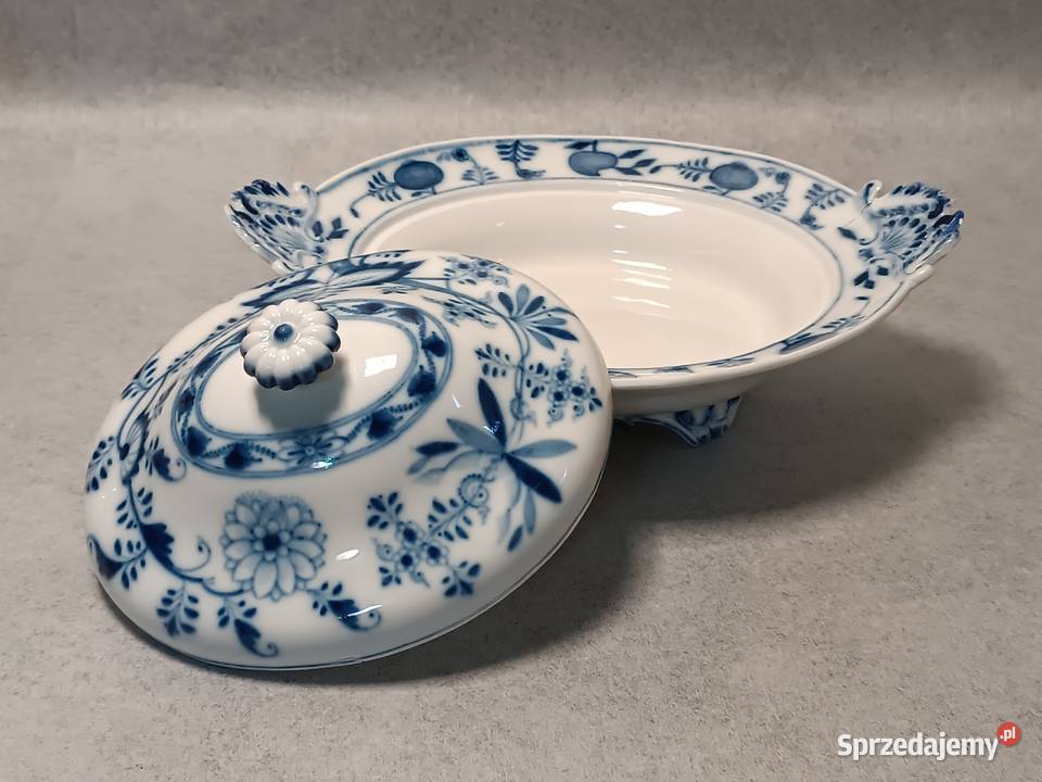 MEISSEN Kobaltowa Waza Terryna Wór Cebulowy Szczecin