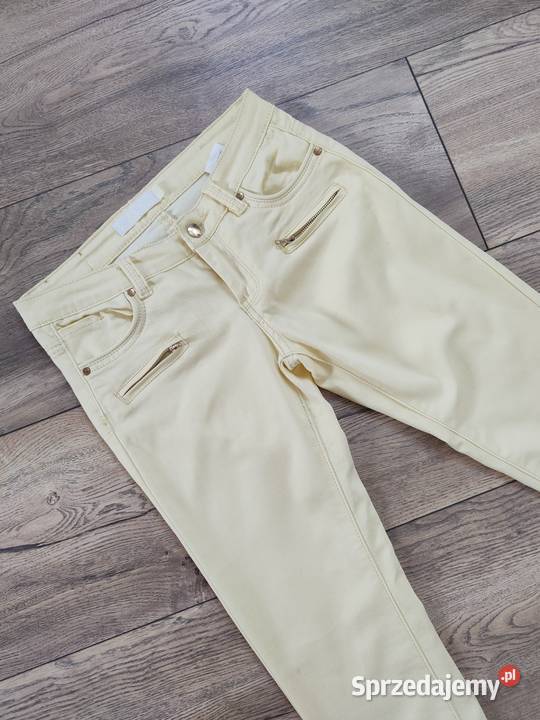 Żółte nowe spodnie Zamki ZIP Rozmiar 38(M) Jasło