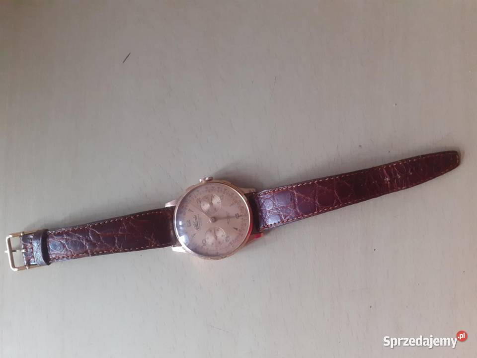 Złoty zegarek Atlantic chronograf 750 18k klasyk Kamienna Góra