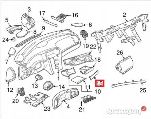 RAMKA OSŁONA KONSOLI SAAB 93 93 ORYGINAŁ OEM