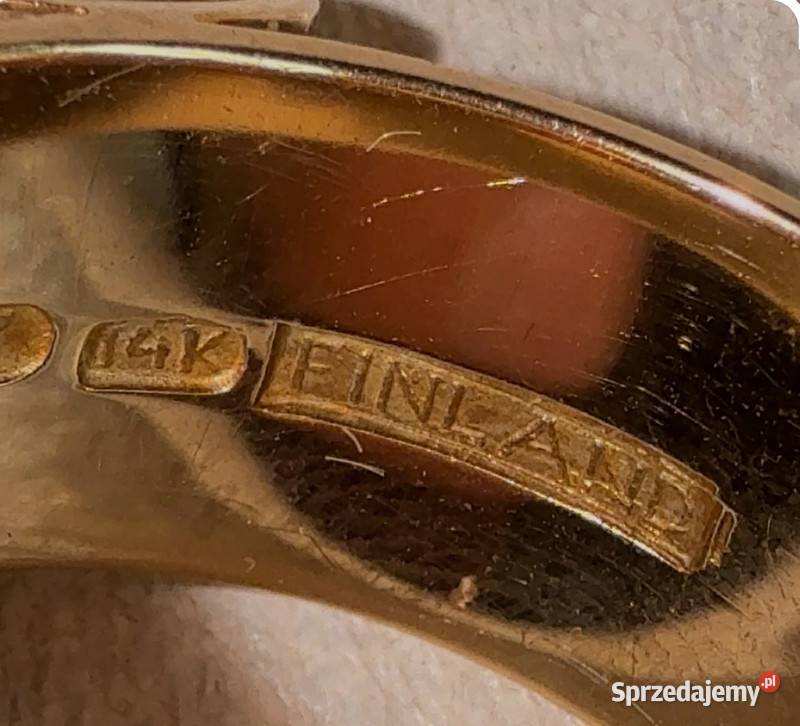 Złoty pierścionek vintage 14K z Finlandii z Szczecin