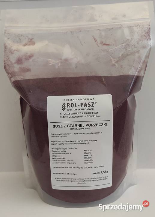 Susz z czarnej porzeczki koni 15 wielkopolskie
