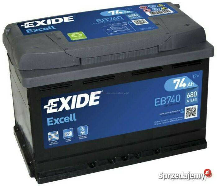 Akumulator Exide Excell 74Ah 680A PRAWY PLUS Kalisz sprzedam