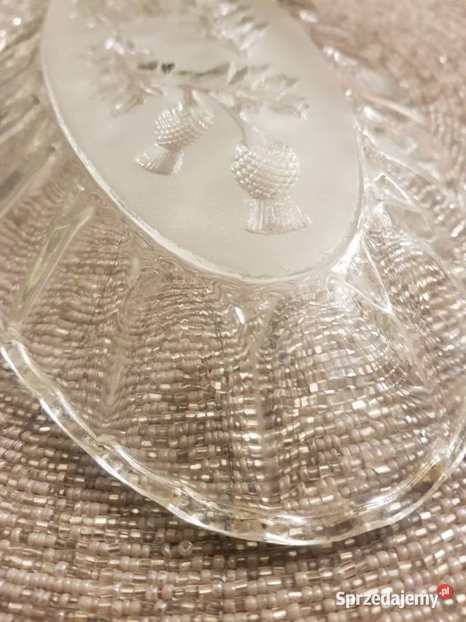 Patera półmisek PRL przezroczysty Bieruń