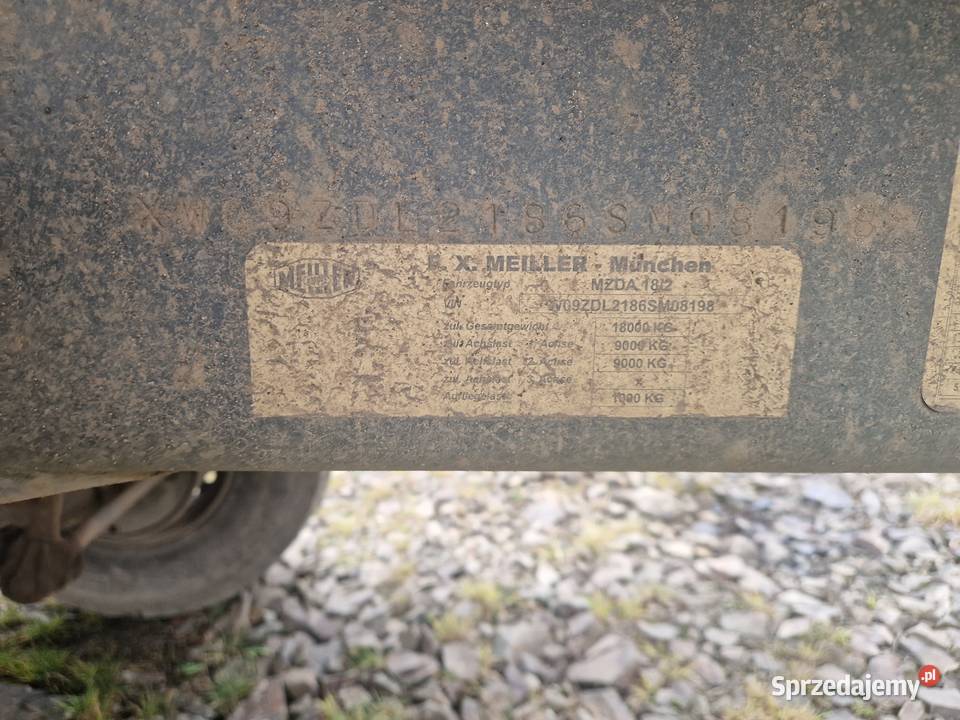 Przyczepa Wywrotka Tandem Meiller 3 strony z dolnośląskie Zgorzelec sprzedam