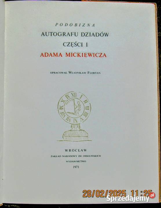 Bibliofilskie cacko Reprint rękopisu Dziadów Antykwariat lubelskie Bychawka Trzecia