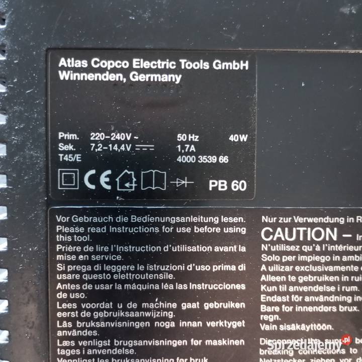 Ładowarka AEG Power Base 60 72144V wkrętarka Złotoryja sprzedam