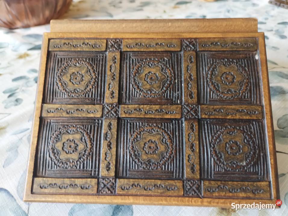 PRL szkatułka drewniana hand made Łódź sprzedam