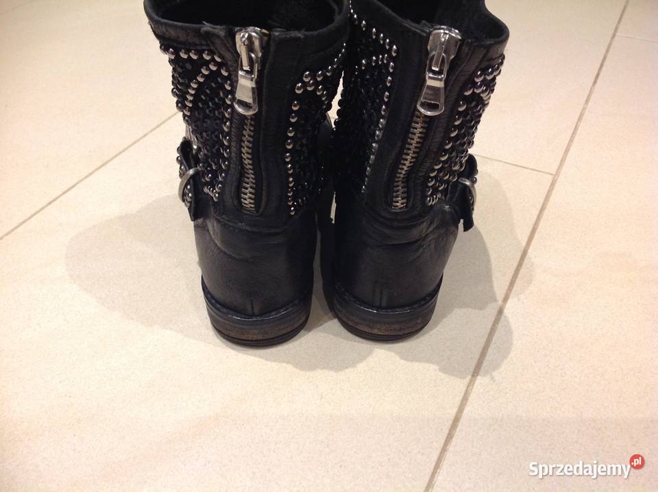 Wokery Damskie Skórzane 36 Czarne Nowa Sól