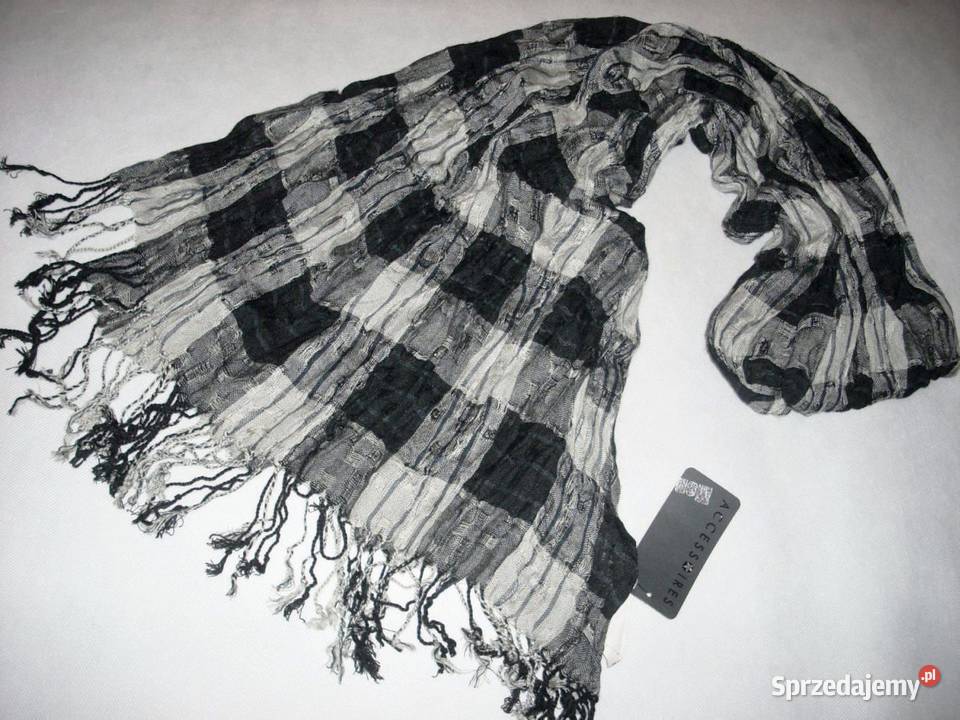 Szal Czarno Szary YORKER nowy Jesień Dla mężczyzn małopolskie Nowy Sącz