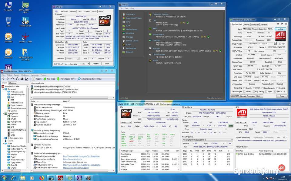ASUS M5A78LM LX3AMD FX6300 3541GHzRAM 2x4GB DDR3 łódzkie