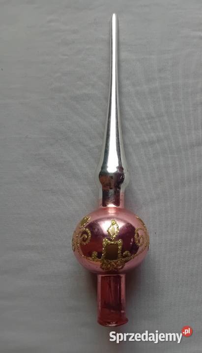 Szpic na choinkę zdobiony szklanym brokatem 27 Porcelana i szkło Koźminek sprzedam