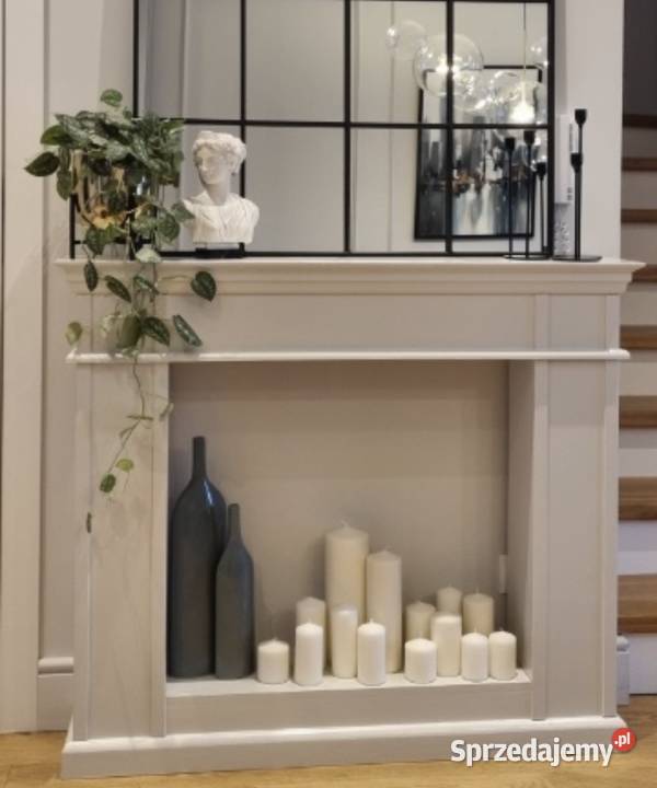 portal kominkowy atrapa kominka konsola Hamptons Dom i Ogród